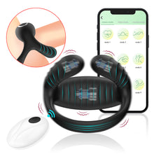 Load image into Gallery viewer, APP Remote Control Three Vibration Wearable Charging Silicone Delay Lock Ring Delay Ejaculation Male Silicone Sex Toy
