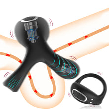 Load image into Gallery viewer, APP Remote Control Three Vibration Wearable Charging Silicone Delay Lock Ring Delay Ejaculation Male Silicone Sex Toy
