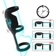 Load image into Gallery viewer, Triple Ring Charging Silicone Delayed Sperm Locking Ring Couple Supplies Blocking and Restoring Ring Sex Toys
