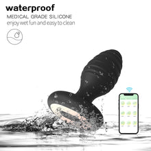 Load image into Gallery viewer, Portable Charging Remote Control APP Thread Twisting Vibration Silicone Anal Plug Female and Male Sex Toys
