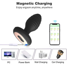Load image into Gallery viewer, Portable Charging Remote Control APP Thread Twisting Vibration Silicone Anal Plug Female and Male Sex Toys
