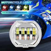 Load image into Gallery viewer, 4.5" 8000LM Motorcycle Headlight LED Angel Devil Eyes Headlight Projector Lens High/Low Beam Strobe Spotlight DRL Dual Lamp 28W
