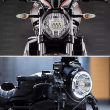 Load image into Gallery viewer, 4.5" 8000LM Motorcycle Headlight LED Angel Devil Eyes Headlight Projector Lens High/Low Beam Strobe Spotlight DRL Dual Lamp 28W
