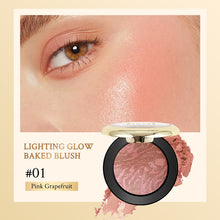 Load image into Gallery viewer, 5 Colors Blush Powder Face Blusher Lighting Glow Baked Blush Natural Cheek Tint Brighten Face Waterproof Face Contouring Cosmetics Blush Powder Soft Female Makeup
