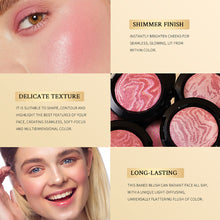 Load image into Gallery viewer, 5 Colors Blush Powder Face Blusher Lighting Glow Baked Blush Natural Cheek Tint Brighten Face Waterproof Face Contouring Cosmetics Blush Powder Soft Female Makeup
