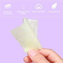 Load image into Gallery viewer, 100Pcs/box Face Cleanser Oil Control Oil Absorbing Paper For Facial Oil Absorbing Soft Paper Fragrance Portable Box Makeup Tools
