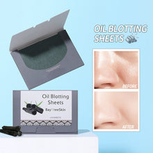 Load image into Gallery viewer, Bamboo Charcoal Oil Control Film Blotting Paper 100pcs Face Oil Blotting Paper Portable Face Wipes Active Paper Facial Oil Control Skin Care Tool
