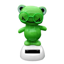 Load image into Gallery viewer, Solar Powered Cute Swinging Animals Shaking Head Forg Dashboard Ornament Auto Car Interior Decorations Styling Home Decoration Gift
