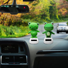 Load image into Gallery viewer, Solar Powered Cute Swinging Animals Shaking Head Forg Dashboard Ornament Auto Car Interior Decorations Styling Home Decoration Gift
