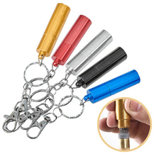 Load image into Gallery viewer, 1PC Pool Cue Leather Tips Needled Aluminum Leather Tip Repair Tool With Key Ring Billiard Accessories
