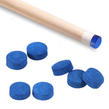 Load image into Gallery viewer, 20PCS 10/12/13MM Pool Cue Leather Tips Thin Monolayer Blue Leather Head With Moisture-Proof Powder Billiards Accessories
