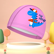 Load image into Gallery viewer, 1PC Children'S PU Coated Swimming Cap Cartoon Print High Elastic Waterproof Ear Protector Breathable Swimming Cap
