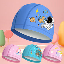 Load image into Gallery viewer, 1PC Children'S PU Coated Swimming Cap Cartoon Print High Elastic Waterproof Ear Protector Breathable Swimming Cap
