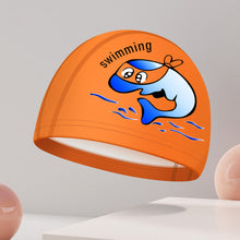 Load image into Gallery viewer, 1PC Children'S PU Coated Swimming Cap Cartoon Print High Elastic Waterproof Ear Protector Breathable Swimming Cap

