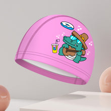 Load image into Gallery viewer, 1PC Children'S PU Coated Swimming Cap Cartoon Print High Elastic Waterproof Ear Protector Breathable Swimming Cap
