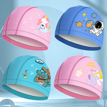 Load image into Gallery viewer, 1PC Children'S PU Coated Swimming Cap Cartoon Print High Elastic Waterproof Ear Protector Breathable Swimming Cap
