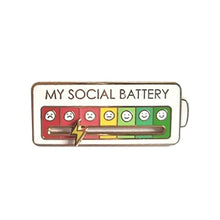 Load image into Gallery viewer, Emotions Enamel Pins My Social Battery Mood Tracker Metal Brooch Badges Fashion Jewelry Accessories Lapel on Backpack Decoration
