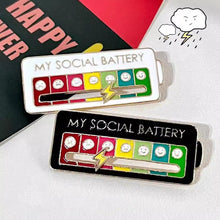 Load image into Gallery viewer, Emotions Enamel Pins My Social Battery Mood Tracker Metal Brooch Badges Fashion Jewelry Accessories Lapel on Backpack Decoration
