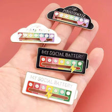 Load image into Gallery viewer, Emotions Enamel Pins My Social Battery Mood Tracker Metal Brooch Badges Fashion Jewelry Accessories Lapel on Backpack Decoration
