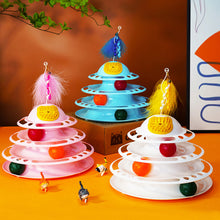 Load image into Gallery viewer, 4 Levels Cat Toy Tower Turntable Roller Balls Toys Interactive Intelligence Training Track Puzzle Funny Games Accessories
