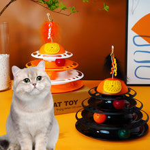 Load image into Gallery viewer, 4 Levels Cat Toy Tower Turntable Roller Balls Toys Interactive Intelligence Training Track Puzzle Funny Games Accessories
