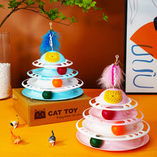 Load image into Gallery viewer, 4 Levels Cat Toy Tower Turntable Roller Balls Toys Interactive Intelligence Training Track Puzzle Funny Games Accessories
