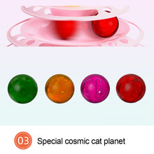 Load image into Gallery viewer, 4 Levels Cat Toy Tower Turntable Roller Balls Toys Interactive Intelligence Training Track Puzzle Funny Games Accessories
