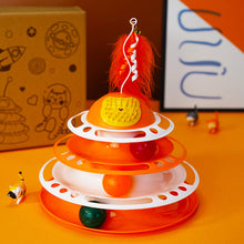 Load image into Gallery viewer, 4 Levels Cat Toy Tower Turntable Roller Balls Toys Interactive Intelligence Training Track Puzzle Funny Games Accessories
