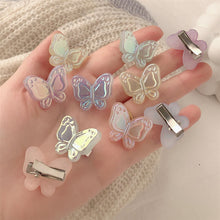 Load image into Gallery viewer, Colorful Acrylic Butterfly Hairpins Girl Hair Clips Barrettes Women Sweet Hair Ornament Rainbow Headwear Fashion Hair Accessories
