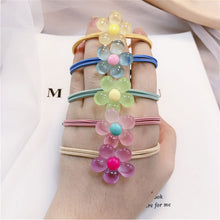 Load image into Gallery viewer, Korean Children Noctilucent Flower Scrunchies Women Girls Elastic Hair Rubber Bands Accessories Tie Hair Ring Rope Ponytail Holder Luminous Headdress
