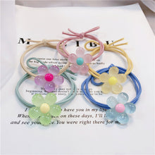 Load image into Gallery viewer, Korean Children Noctilucent Flower Scrunchies Women Girls Elastic Hair Rubber Bands Accessories Tie Hair Ring Rope Ponytail Holder Luminous Headdress
