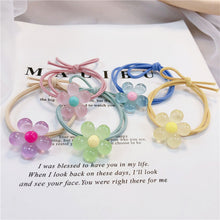 Load image into Gallery viewer, Korean Children Noctilucent Flower Scrunchies Women Girls Elastic Hair Rubber Bands Accessories Tie Hair Ring Rope Ponytail Holder Luminous Headdress
