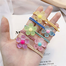 Load image into Gallery viewer, Korean Children Noctilucent Flower Scrunchies Women Girls Elastic Hair Rubber Bands Accessories Tie Hair Ring Rope Ponytail Holder Luminous Headdress
