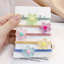 Load image into Gallery viewer, Korean Children Noctilucent Flower Scrunchies Women Girls Elastic Hair Rubber Bands Accessories Tie Hair Ring Rope Ponytail Holder Luminous Headdress
