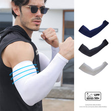 Load image into Gallery viewer, 1 Pair Ice Silk Sports Arm Sleeves Cycling Sun UV Protection Outdoor Travel Running Gym Fitness Cool Summer Arm Sleeves for Man
