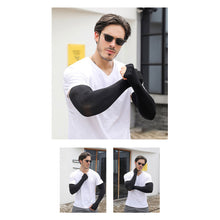 Load image into Gallery viewer, 1 Pair Ice Silk Sports Arm Sleeves Cycling Sun UV Protection Outdoor Travel Running Gym Fitness Cool Summer Arm Sleeves for Man
