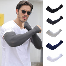 Load image into Gallery viewer, 1 Pair Ice Silk Sports Arm Sleeves Cycling Sun UV Protection Outdoor Travel Running Gym Fitness Cool Summer Arm Sleeves for Man
