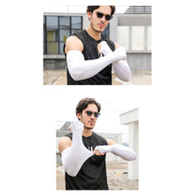 Load image into Gallery viewer, 1 Pair Ice Silk Sports Arm Sleeves Cycling Sun UV Protection Outdoor Travel Running Gym Fitness Cool Summer Arm Sleeves for Man
