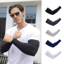 Load image into Gallery viewer, 1 Pair Ice Silk Sports Arm Sleeves Cycling Sun UV Protection Outdoor Travel Running Gym Fitness Cool Summer Arm Sleeves for Man
