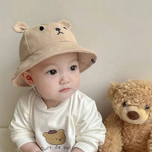 Load image into Gallery viewer, Cute Bear Baby Spring and Summer Bucket Hat With Ears Boy Girl Cotton Kids Sun Hat Outdoor Summer Child Thin Panama Cap Suitable for 4-24 Months Baby
