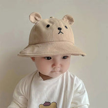 Load image into Gallery viewer, Cute Bear Baby Spring and Summer Bucket Hat With Ears Boy Girl Cotton Kids Sun Hat Outdoor Summer Child Thin Panama Cap Suitable for 4-24 Months Baby
