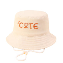 Load image into Gallery viewer, Double Sided Kids Bucket Hat With String Cute Letter Embroidered Boys Girls Fisherman Panama Cap Summer Outdoor Sun Hats Gorras
