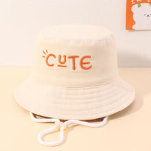 Load image into Gallery viewer, Double Sided Kids Bucket Hat With String Cute Letter Embroidered Boys Girls Fisherman Panama Cap Summer Outdoor Sun Hats Gorras
