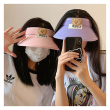 Load image into Gallery viewer, Kids Summer Sun Hat Wide Brim Empty Top Ponytail Cap Beach UV Protection Outdoor Sunscreen Visors Sunshade Girl Bonnet for Children
