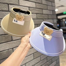 Load image into Gallery viewer, Kids Summer Sun Hat Wide Brim Empty Top Ponytail Cap Beach UV Protection Outdoor Sunscreen Visors Sunshade Girl Bonnet for Children
