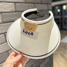 Load image into Gallery viewer, Kids Summer Sun Hat Wide Brim Empty Top Ponytail Cap Beach UV Protection Outdoor Sunscreen Visors Sunshade Girl Bonnet for Children
