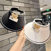 Load image into Gallery viewer, Kids Summer Sun Hat Wide Brim Empty Top Ponytail Cap Beach UV Protection Outdoor Sunscreen Visors Sunshade Girl Bonnet for Children

