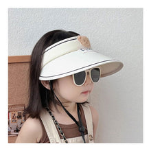 Load image into Gallery viewer, Kids Summer Sun Hat Wide Brim Empty Top Ponytail Cap Beach UV Protection Outdoor Sunscreen Visors Sunshade Girl Bonnet for Children
