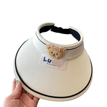 Load image into Gallery viewer, Kids Summer Sun Hat Wide Brim Empty Top Ponytail Cap Beach UV Protection Outdoor Sunscreen Visors Sunshade Girl Bonnet for Children
