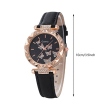 Load image into Gallery viewer, 6/1pcs Set Women Watch Ring Necklace Earrings Bracelet Set Watches Butterfly Leather Strap Ladies Quartz WristWatch (No Box)
